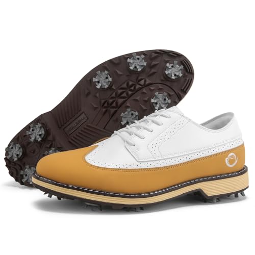 Image of Golf Shoes Men Spikes Classic Golf Footwears Male Walking Sneakers for Golfers Size 7-14
