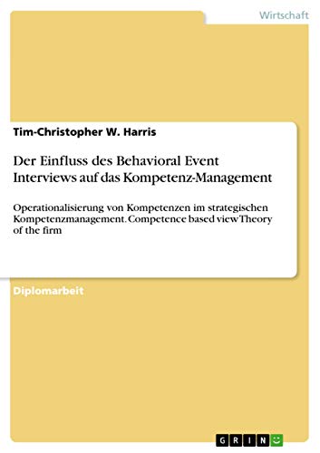 Der Einfluss des Behavioral Event Interviews auf das Kompetenz-Management: Operationalisierung von Kompetenzen im strategischen Kompetenzmanagement. ... view Theory of the firm (German Edition)