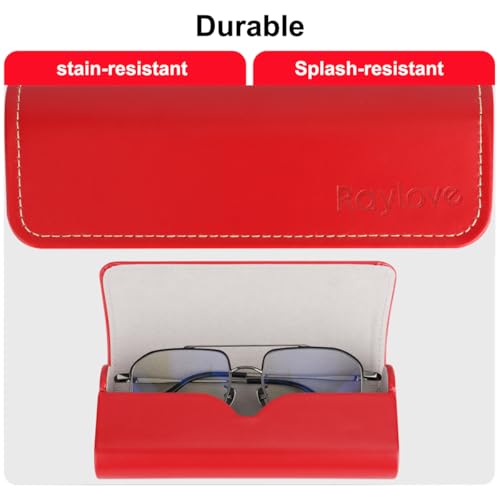 Image of RayLove Hard Shell Glasses Case, Lightweight Leather Eyeglass Case, Travel-Friendly Sunglasses Protector for Men & Women