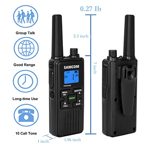4 Long Range Walkie Talkies Rechargeable For Adults - Noaa 2 Way Radios Walkie Talkies- Frs Two Way Radios With Earpiece Group Call Flashlight Vox Scan Noaa Weather Alert And Usb Charger Battery #TOP3