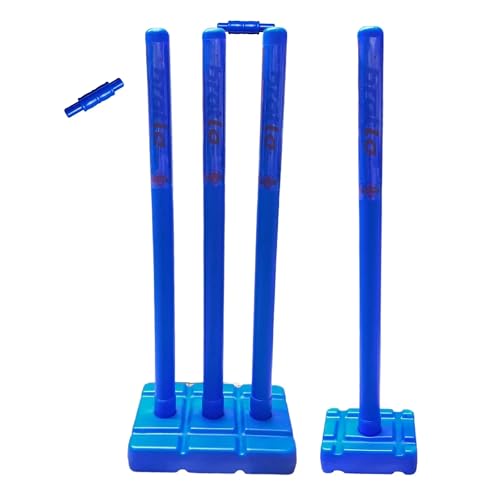 Cricket Best Buy CBB Stumps for Cricket - Blue Wicket with Target Stump Set, Cricket Stumps with a Base of Plastic, Cricket wickets with Multi Surface Placement