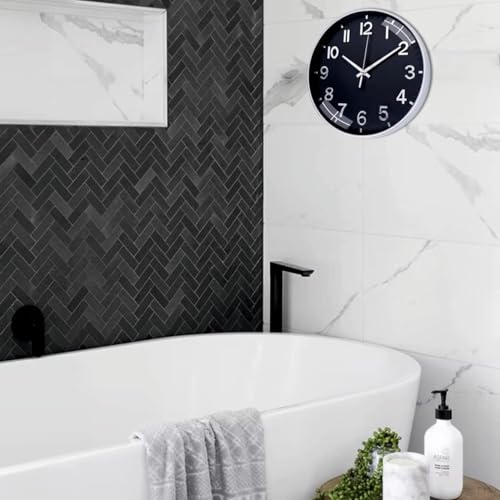 Image of Rylan Plastic Digital Wall Clock 12 inch Silent Quartz Decorative Non-Ticking Classic Clock Battery Operated Round Easy to Read for Room /Home /Kitchen /Bedroom /Office /School (Navyblue)'