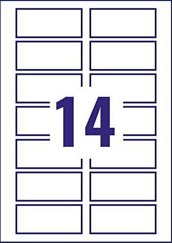 Avery L7063-20 (99.1 x 38.1mm) Extra-Strong Adhesive Heavy Duty Weatherproof Labels, 14 Labels Per A4 Sheet, White