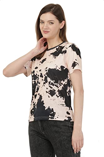 Image of LEOTUDE Women's Cotton Regular Fit Half Sleeve Printed Tshirt