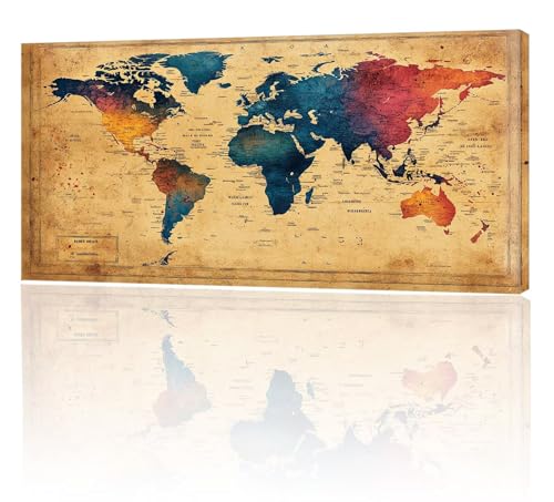 Pintar por Numeros Adultos XXL 100x200cm Pintar por Numeros Niños Mapa del mundo Manualidades Ad...