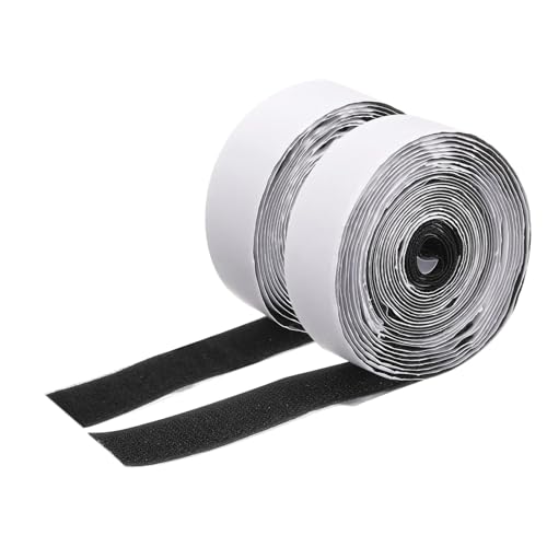 Image of WGLILO 1 Inch x 15 Feet Hook and Loop Strips with Adhesive, Double Sided Nylon Self Adhesive Tape for Home Office School and Crafting, Prevent Sofa Cushions, Mats, Mattresses from Sliding, Black
