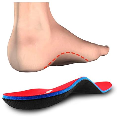 PCSsole Orthotic Arch Support Shoe Inserts Insoles for Flat Feet,Feet Pain,Plantar Fasciitis,Insoles For Men and Women (Red, Men(9.5-10) 29cm) Cover