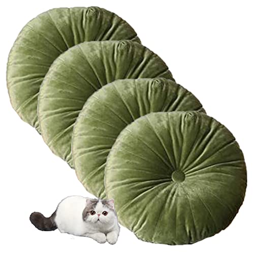 JNQLLDS Cojines para Silla, Cojines Redondos Europeos, cojín Plisado de Calabaza Suave para sofá, Dormitorio, Sala de Estar, Funda de sofá, Silla (C 40 cm/16 Pulgadas (Juego de 4))
