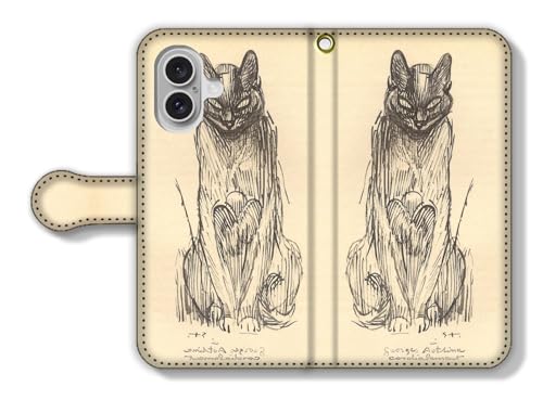 手帳型 iPhone17互換 スマホケース 【世界の名画】 アレクサンドル・スタンラン ☆アール・ヌーヴォー☆ アート 絵画 芸術 西洋画 風景画 猫 ネコ パリ (Cat B)
