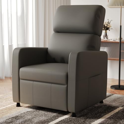 Devoko Poltrona Relax Elettrica, Ergonomica Reclinabile 90°-165°in Pelle PU, Poltrona Reclinabile con Schienale e Poggiapiedi Regolabile, per Anziani/Soggiorno/Ufficio, con Tasconi Laterali, Nero
