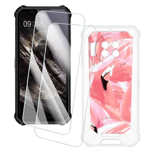 OAGELIM 2�Z�b�g �X�N���[���v���e�N�^�[ + �P�[�X Oukitel WP19 Pro (6.78 �C���`) �Ƃ̌݊������� �A�[�e�B�X�e�B�b�N�J�X�^���v�����g�J�o�[�Ƌ����K���X�t�B���� �X�N���b�`�h�~ (�t���~���S)