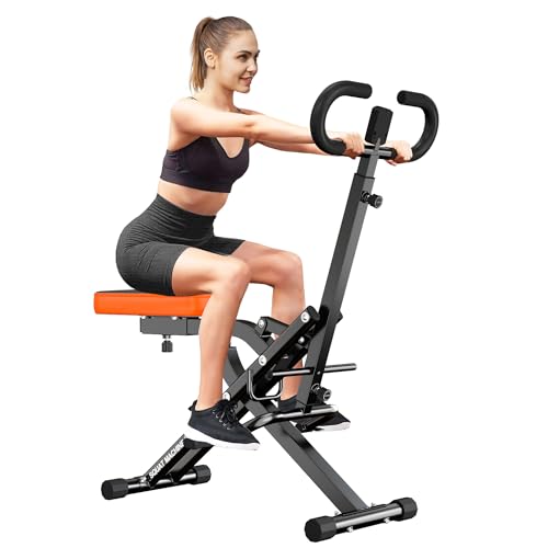 Image of SogesPower Squat Machine for Home Gym, Squat Rowing Machine with Adjustable Resistance and Optional Full Motion, Squat Assist Trainer for Glutes & Legs Workout, Up to 330lbs