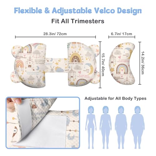 Image of Pregnancy Pillow for Sleeping,Maternity Pillow with Cooling,Maternity Support for Back and Hip Relief,Soft and Comfortable Wedge Pregnancy Pillows Side Sleeping Support for Belly with Removable Cover