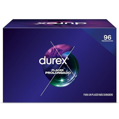 Durex Pack Preservativos Placer Prolongado, con Lubricante Performa de Silicona, Forma Easy-On, 96 condones