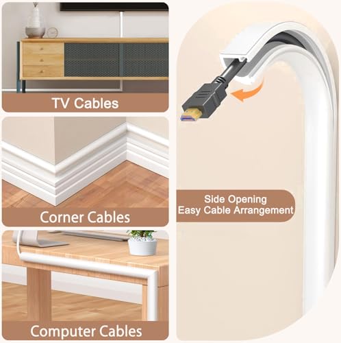 Goulotte pour câbles électriques souple et cache-câble blanc de 4m - 4