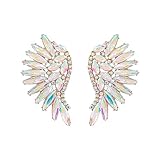 Art Deco 1920's Great Gatsby Angel Wings Eagle Wings Gothic Earrings Rhinestone Retro Statement Earrings Dangling Earrings Chandelier Long Drop Earrings for Women