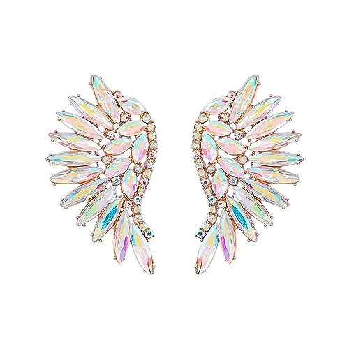 Art Deco 1920's Great Gatsby Angel Wings Eagle Wings Gothic Earrings Rhinestone Retro Statement Earrings Dangling Earrings Chandelier Long Drop Earrings for Women