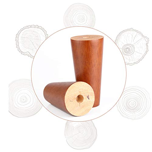 Patas de madera maciza de 18cm para sofá y muebles con placa de montaje, juego de 4 piezas 7