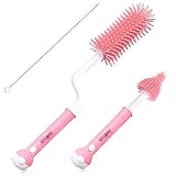 Oligey Silicone Baby Bottle Nipple Straw Brush Set,Upgrade Rubber Cleaning Washer Kit for Infant Pac