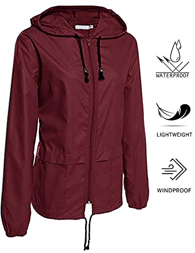 Zeagoo Regenjas voor dames, waterdicht, windjack, regenjas, lichte outdoorjas met verstelbare capuchon - Image 3