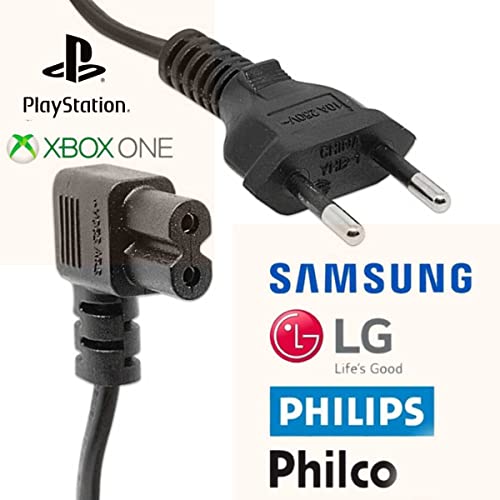 Cabo de Energia 90º Graus Tv Ps3 Ps4 Radio Tipo 8 110-220v