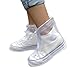 Produktbild AGGIEYOU 1pcs Wiederverwendbare schwere Regenstiefel aus Gummi Schuhe wasserdichte Stiefel abdecken, weiß, m