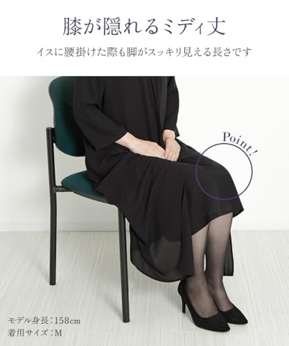 [ニッセン] 【喪服・礼服】＜Callarus＞日本製生地使用洗える防しわ前開きスタンドカラーデザインワンピース＜大きいサイズ有＞ 9枚目
