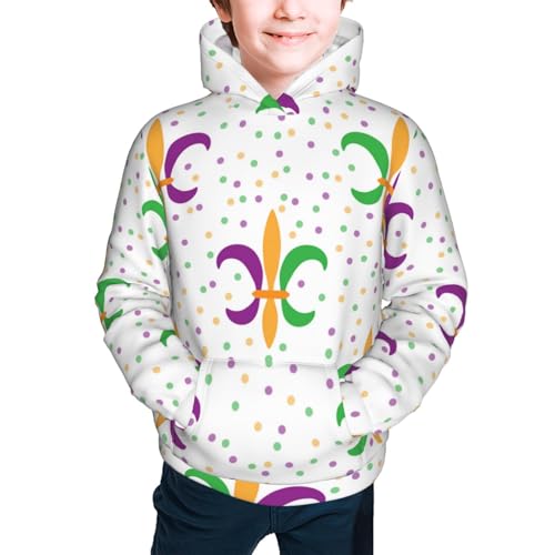 Mardi Gras Carnival1 Kids Pullover Hoodies Boys Sweatshirts Girls Athletic Clothes with Pocket2
