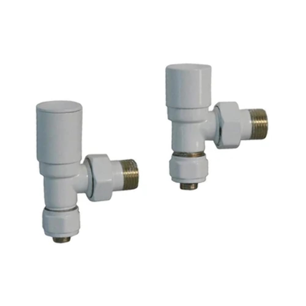 Vanne + détenteur multicouche blanche pour radiateurs 1/2 x 16 mm