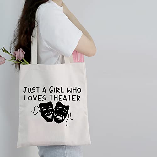 MEIKIUP Theater Gifts Theater Actor Makeup Bag Drama Theater Lover Gift Drama Teacher Gift Who Loves Theater Travel Zipper Cosmetic Bag (Loves Theater Tote Bag)4