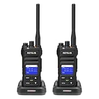 Retevis NR630S Funkgerät, Langstrecken Funkgeräte IP67 Schutz, Erweiterte Audioverarbeitung, 2800 mAh, LCD-Bildschirm, Walkie Talkie Professionell für Sicherheit, Notfall (Schwarz, 2 Stück) – Ansicht 1