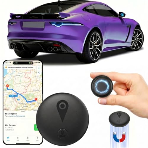 GPS Tracker Auto(Kompatibel mit iOS & Android) GPS Tracker Auto Ohne ABO Integrierte 2026 Neues Globale Abdeckung Weltweite IP67 für Autos Motorräder Fahrrad Starke Magnetische Saugkraft