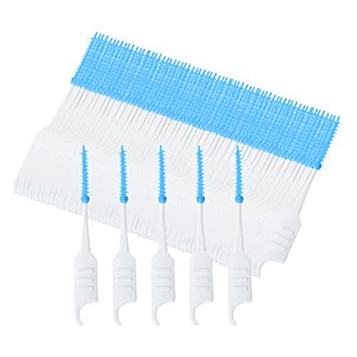 200pcs Palito de dente Palito de dente de silicone macio Fio dental Escova de dentes interdental Pal