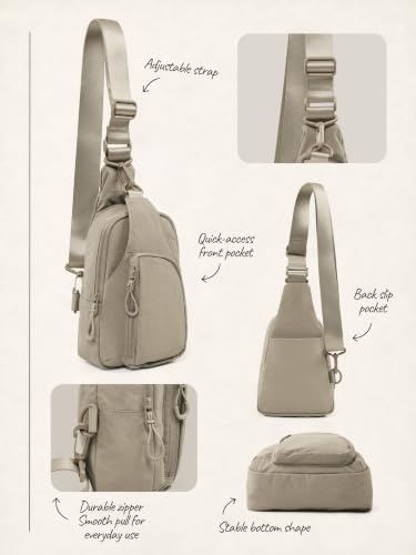 Image of ODODOS Sling Bag with Adjustable Straps Crossbody Chest Bag Lightweight Backpack for Casual Traveling Hiking