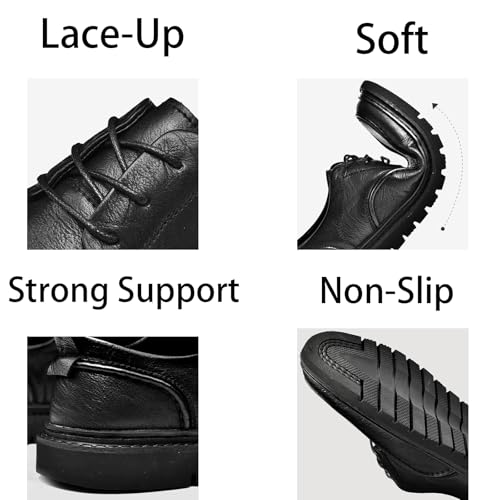 Mens Leather Dress Oxfords Shoes Casual Low Top Non-Slip Round Toe Derby Shoes for Formal Business Wedding4