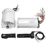 Mophorn 1800W Electric Brushless DC Motor Kit - 48V 5200rpm Brushless Motor with 32A Speed Controller and Throttle Grip Kit for Go Karts E-Bike Electric Throttle Motorcycle Scooter