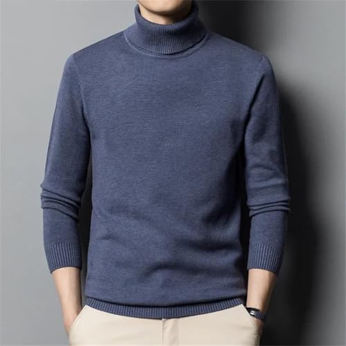 Men's Autumn Winter Turtleneck Sweater Knitting Pullovers Warm Slim Fit Casual Sweater2