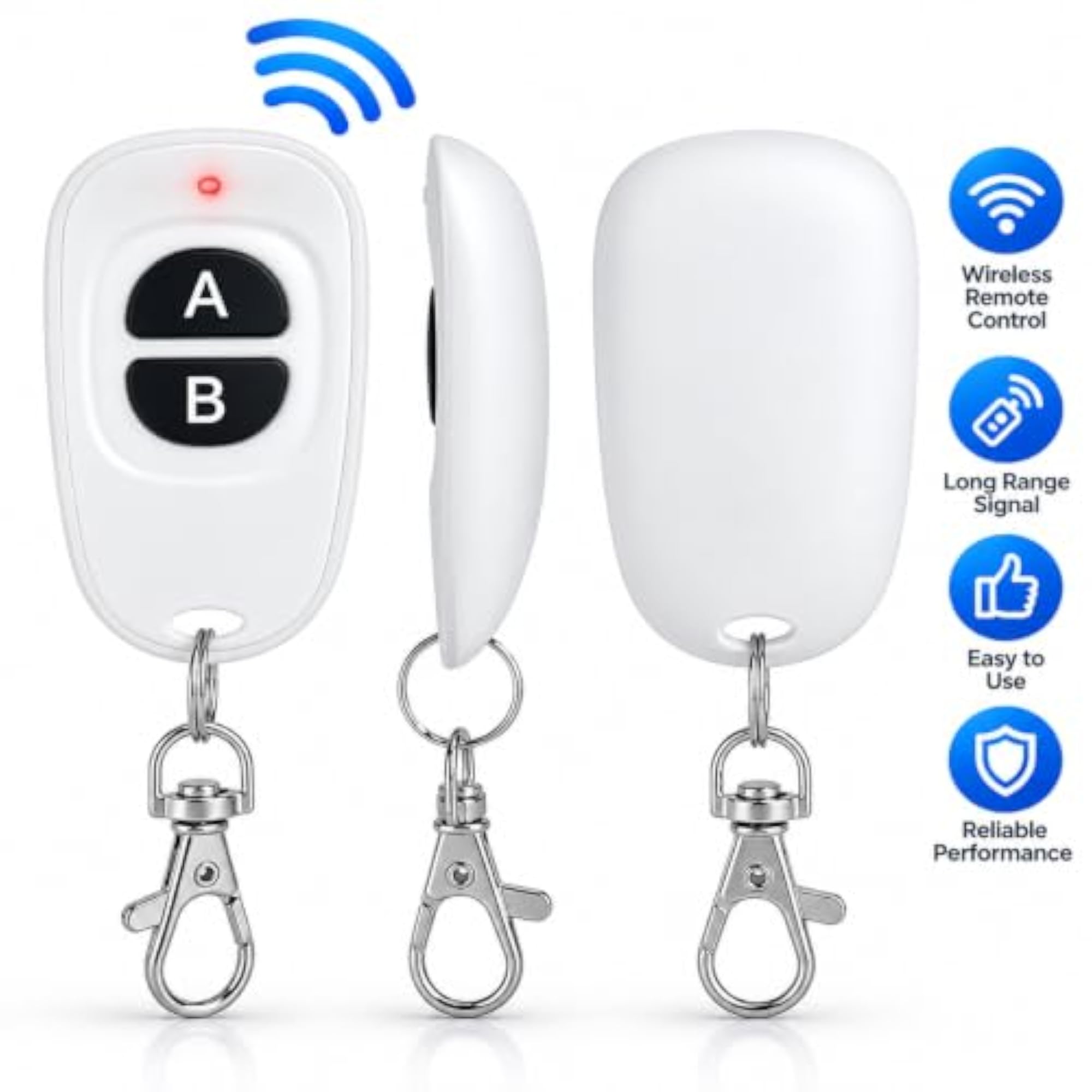 Wireless Remote Control System with 2 Buttons, Secure Digital