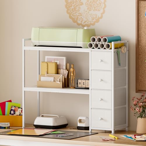 VENNQD Desktop Shelf Stand Compatible with Cricut Maker and Cricut Explore Air Series Stand Legs, Craft Desk Accessories and Space Organizer (White) by VENNQD - Used condition - Image 9