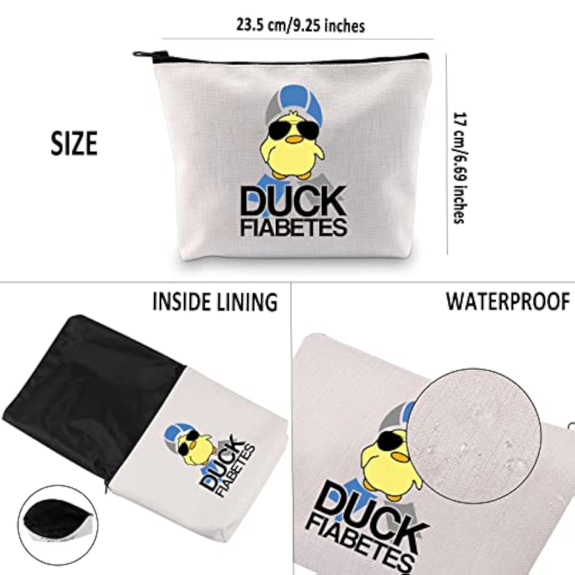 Diabetes Awareness Gift Makeup Bag, Diabetic Support Bag