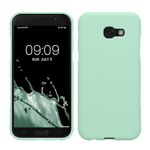 kwmobile Funda para Samsung Galaxy A5 (2017) Carcasa - Ultrafina de TPU y Silicona con Bordes elevados anticaídas - Menta Mate