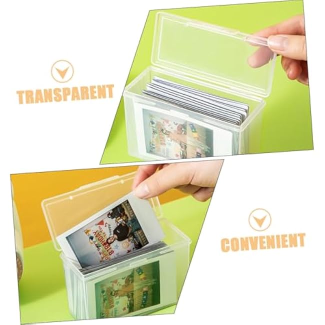 ARTIBETTER 4pcs Transparent Card Organizer Box with Lid Portable Document Holder for Home and Office Use Sturdy Multi Purpose Storage Container for Cards and Documents