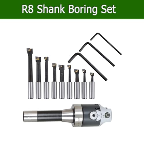 All-Carb DOES NOT APPLY 2 Inch Boring Head R8 Shank 9Pcs Boring Bars 1/2 Inch Carbide Boring Bar Set Boring Head Milling Set thumb #1