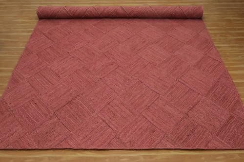 Tapis de sol tressé en jute Kilim 1,8x2,7m marron à tissage plat pour salon et chambre