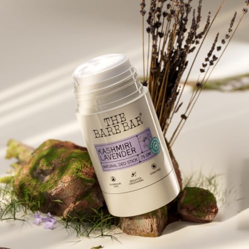 Image of The Bare Bar Kashmiri Lavender Natural Deodorant Stick 75g | Up to 24-Hour Odour Control | Long-Lasting Freshness | Aluminium-Free, Baking Soda-Free | No White Marks, No Staining | For Men & Women