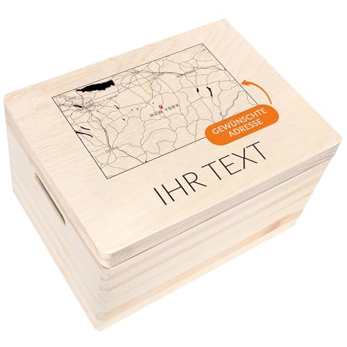 Creative Deco Personalized Where it All Began Map | Valentines Gifts for Her/Him | for Women, Men & Couples | Unique Wish Custom Gift Box | Customized Wooden Storage Box