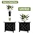 Lattice Design Outdoor Planter Box 2-Pack - 15.5” Square 16.5” Tall Black Decorative Plant Pots for Front Porch Decor - Flower Pots Outdoor Planters for Porch Patio or Garden Decor by Pure Garden