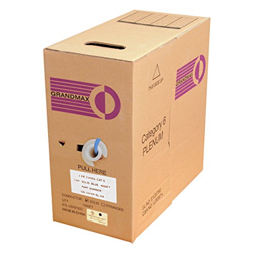Grandmax cat6 550 MHz UTP Pull PVC�o���N�P�[�u���A1000 ft�A�{�b�N�X�A�����F�g�p�\�ȁA4�y�A�A24 AWG / 1000 ft Plenum Solid �u���[ CBL-C61EPBL-AM