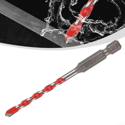 Brocas de hormigón de carburo con vástago hexagonal para cemento de vidrio, ladrillo, plástico, adecuadas para mampostería, azulejos, placas de acero inoxidable de más de 2 mm de grosor (3/8 pulgadas)