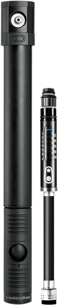 Klic Hand Pump w/Gauge - High Volume/High Pressure, Co2, Portable, Lightweight Bike Hand Pump for Presta and Schrader Valve